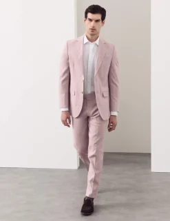 Tailored Fit Italian Performance Linen Blend Suit Jacket