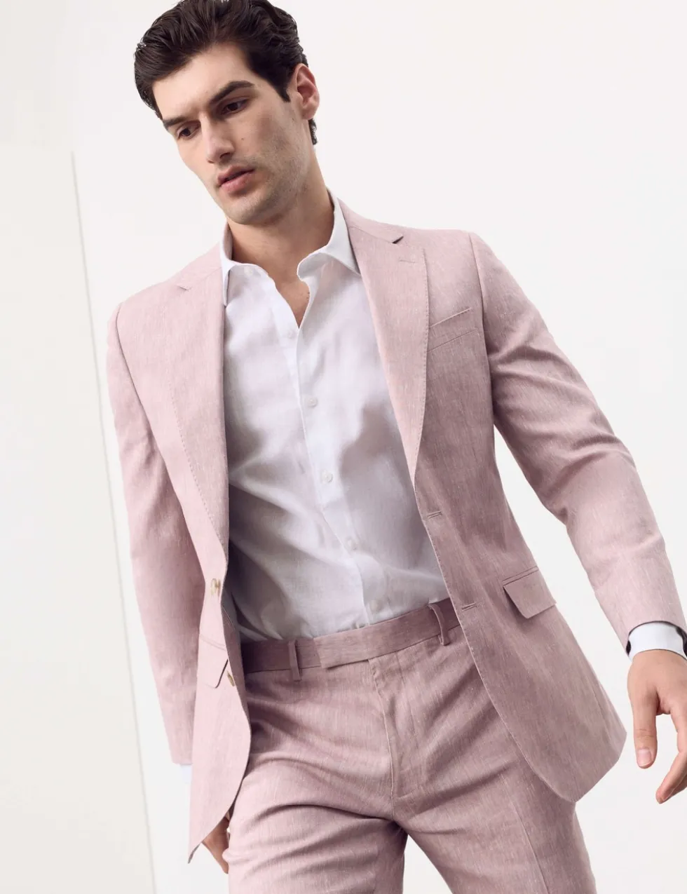 Tailored Fit Italian Performance Linen Blend Suit Jacket