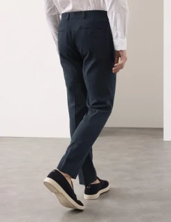 Tailored Fit Italian Performance Linen Blend Suit Trousers