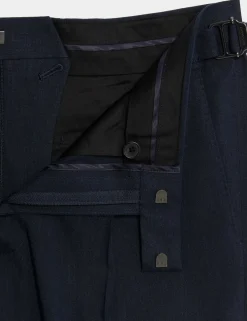 Tailored Fit Italian Performance Linen Blend Suit Trousers