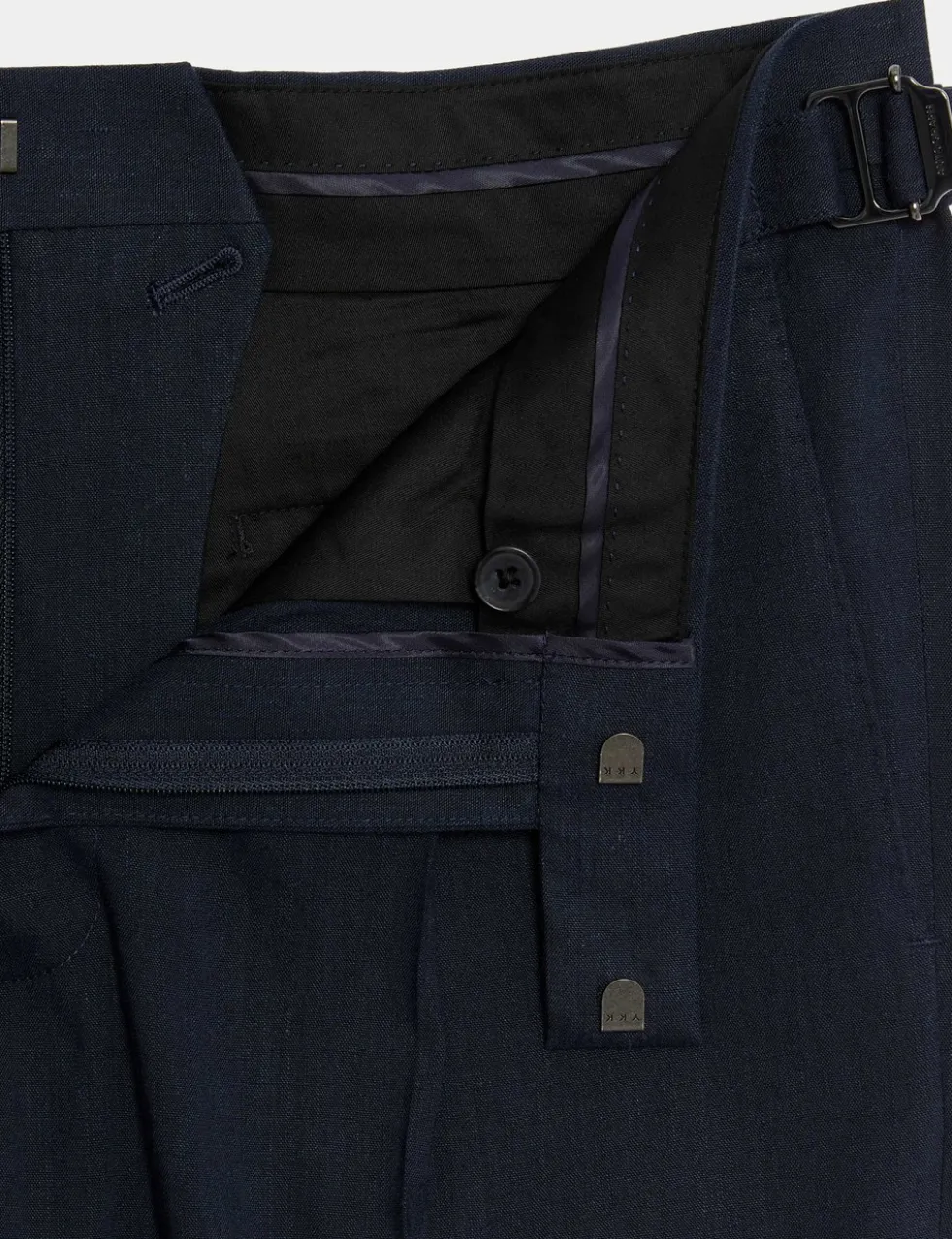 Tailored Fit Italian Performance Linen Blend Suit Trousers