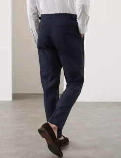 Tailored Fit Italian Performance Linen Blend Suit Trousers