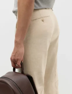 Tailored Fit Italian Performance Linen Blend Suit Trousers