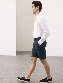 Tailored Fit Italian Performance Linen Blend Suit Shorts