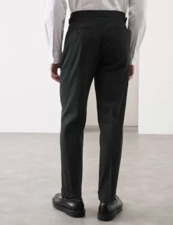 Tailored Fit Italian Performance Linen Blend Suit Trousers