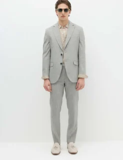 Tailored Fit Italian Performance Linen Blend Suit Jacket