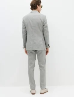 Tailored Fit Italian Performance Linen Blend Suit Jacket