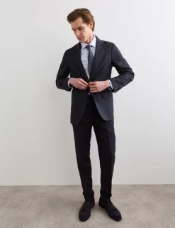 Tailored Fit Italian Silk & Linen Suit Jacket