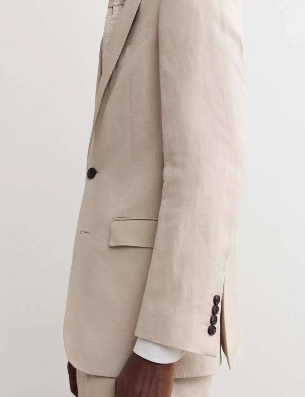 Tailored Fit Italian Silk & Linen Suit Jacket