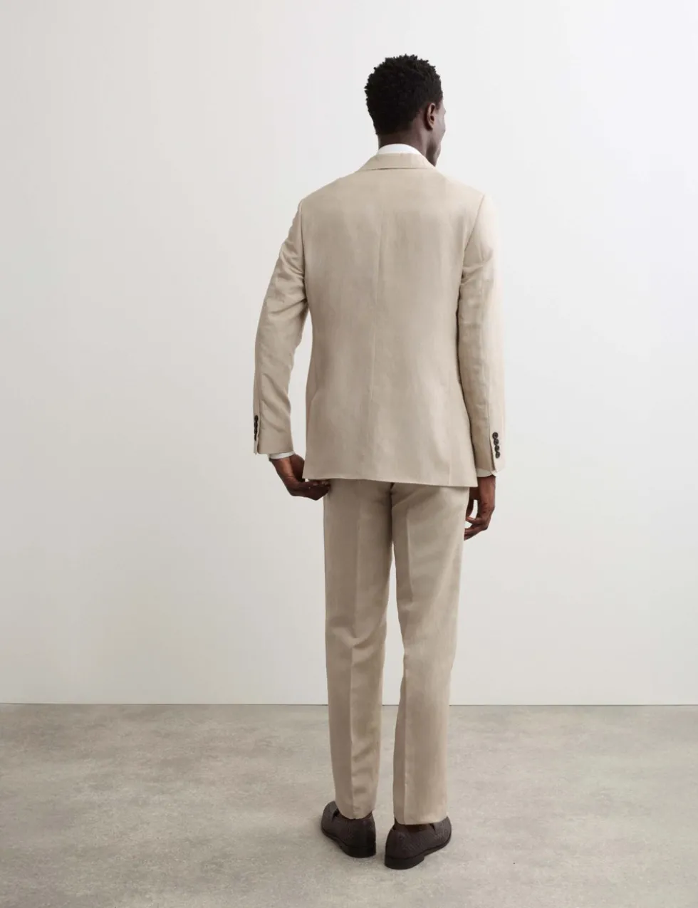 Tailored Fit Italian Silk & Linen Suit Jacket