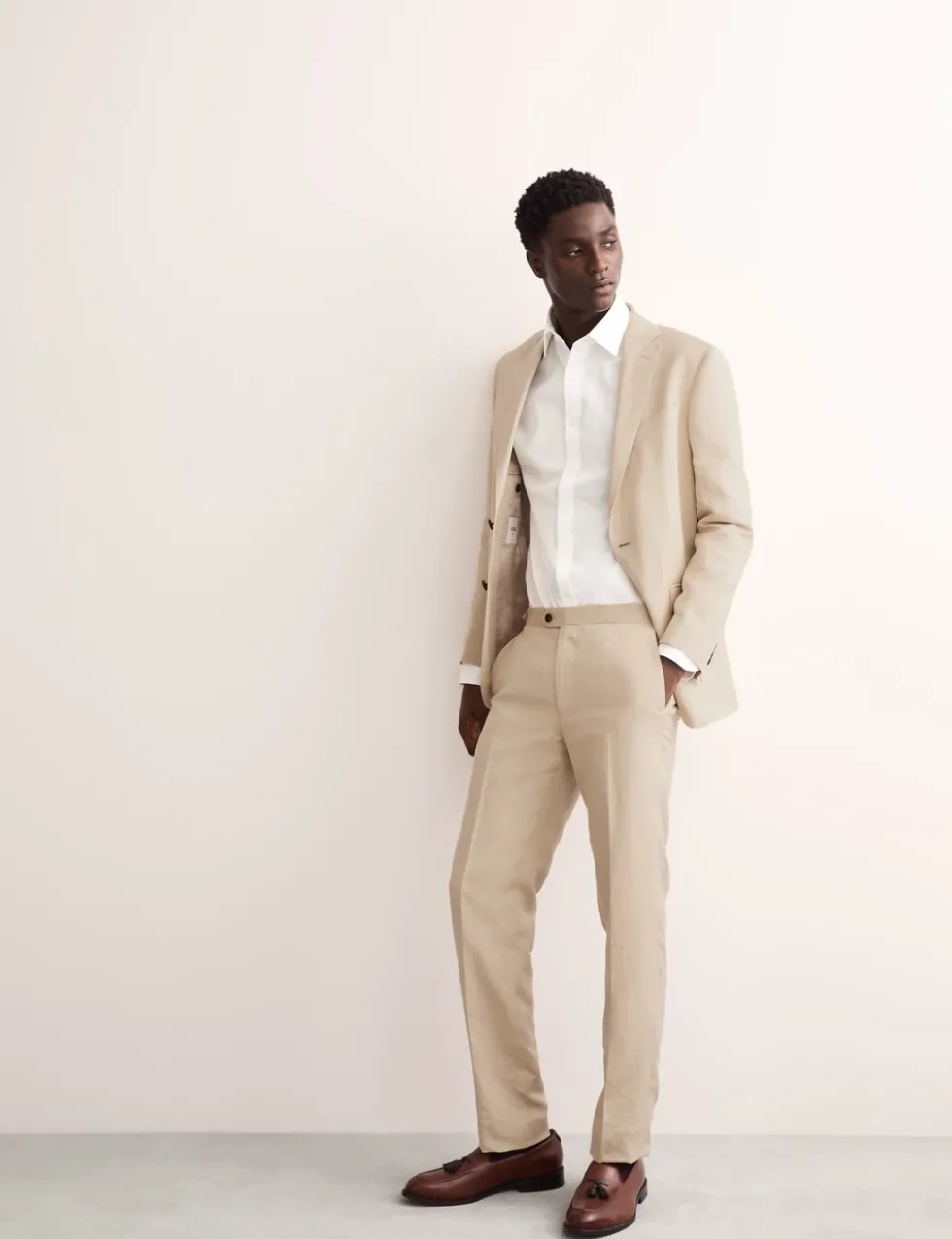 Tailored Fit Italian Silk & Linen Suit Jacket