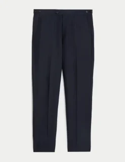 Tailored Fit Italian Silk & Linen Suit Trousers