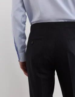 Tailored Fit Italian Silk & Linen Suit Trousers
