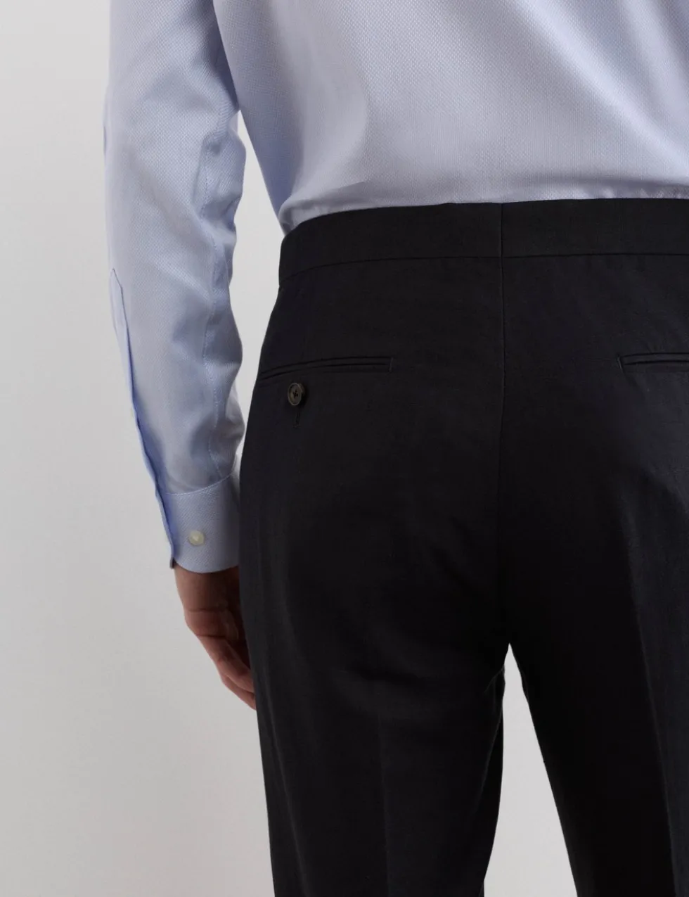 Tailored Fit Italian Silk & Linen Suit Trousers