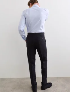 Tailored Fit Italian Silk & Linen Suit Trousers