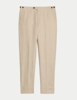 Tailored Fit Italian Silk & Linen Suit Trousers