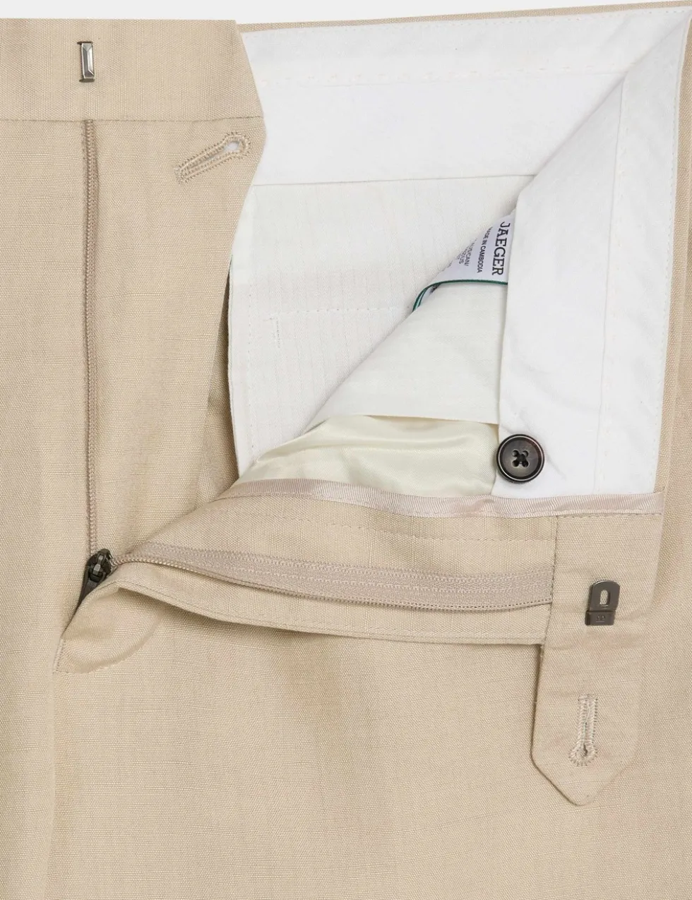 Tailored Fit Italian Silk & Linen Suit Trousers