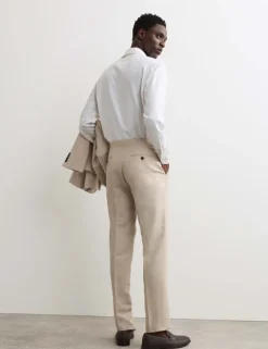 Tailored Fit Italian Silk & Linen Suit Trousers