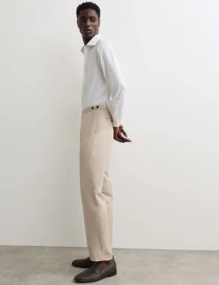 Tailored Fit Italian Silk & Linen Suit Trousers