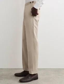 Tailored Fit Italian Silk & Linen Suit Trousers