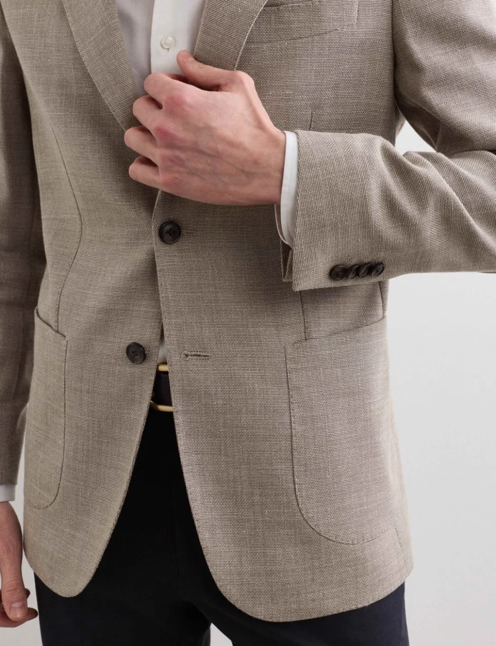 Tailored Fit Italian Wool Rich Blazer with Silk