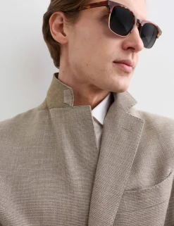 Tailored Fit Italian Wool Rich Blazer with Silk