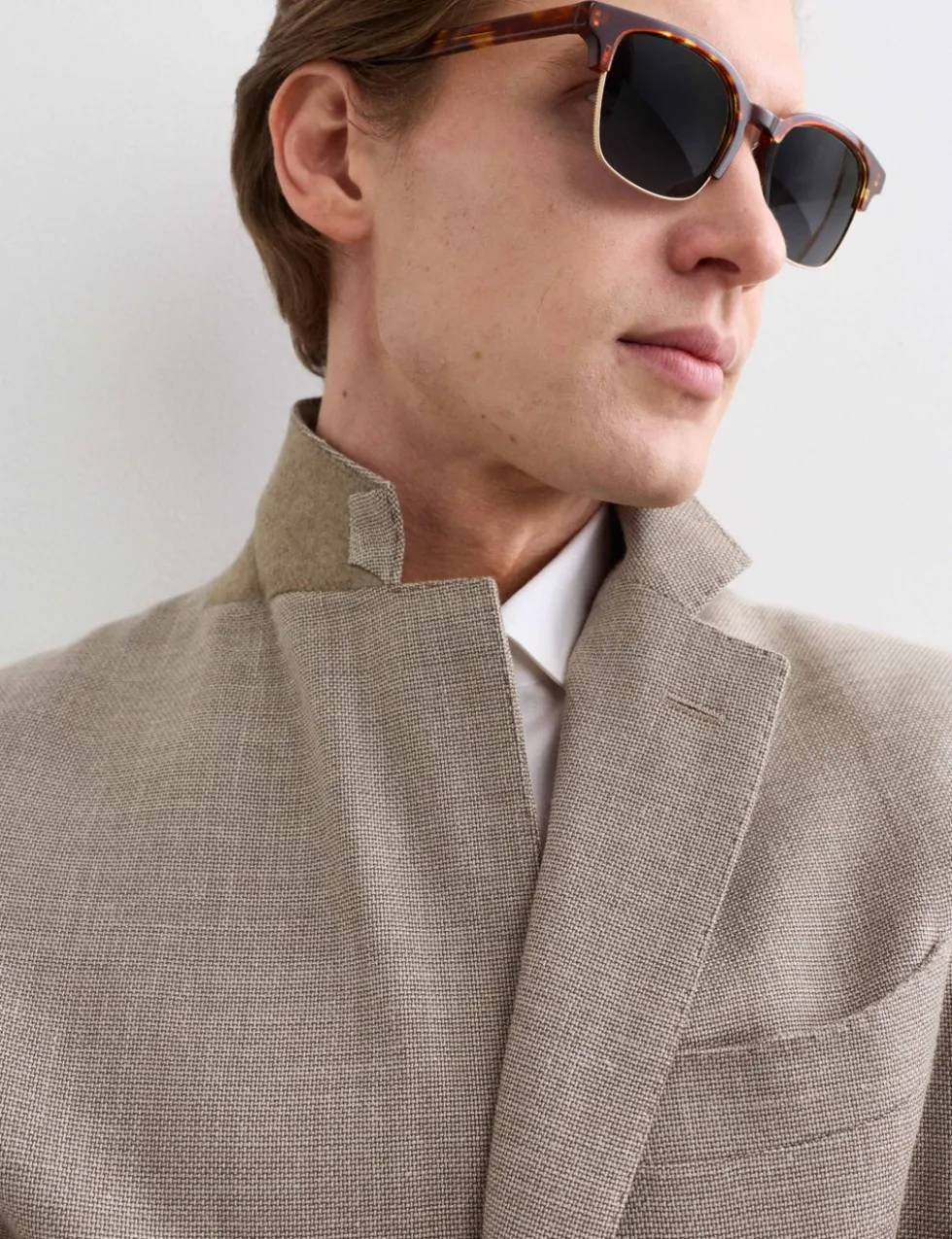 Tailored Fit Italian Wool Rich Blazer with Silk