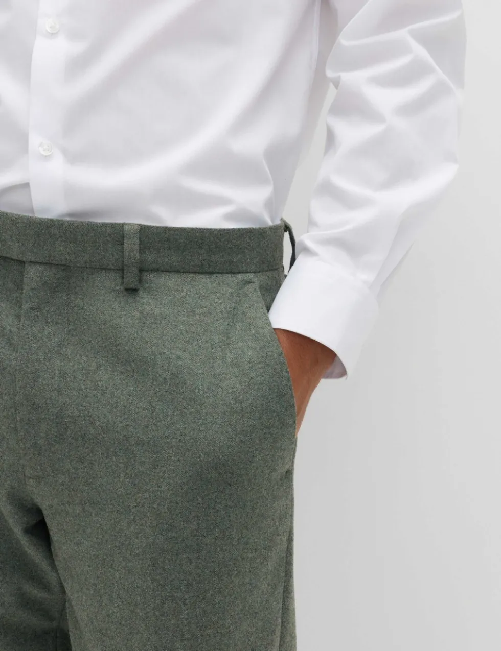 Tailored Fit Italian Wool Rich Suit Trousers