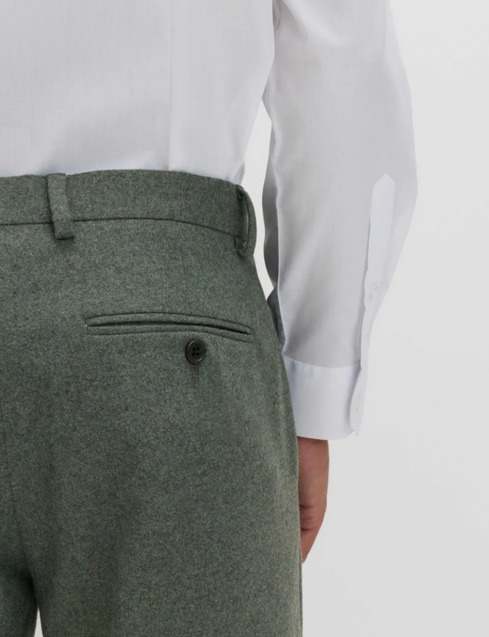 Tailored Fit Italian Wool Rich Suit Trousers