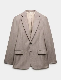 Tailored Fit Italian Wool Linen Blend Suit Jacket