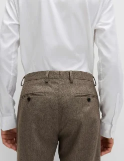 Tailored Fit Italian Wool Rich Suit Trousers