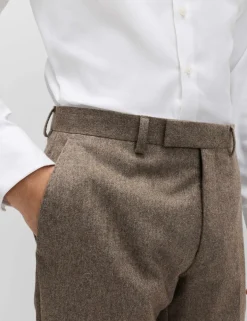 Tailored Fit Italian Wool Rich Suit Trousers