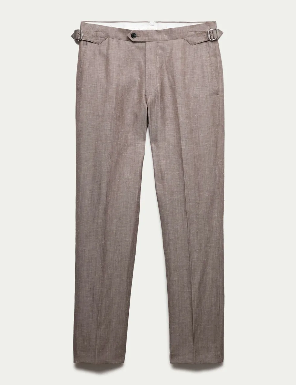 Tailored Fit Italian Wool Linen Blend Suit Trousers
