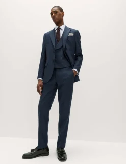 Tailored Fit Italian Wool Rich Suit Trousers
