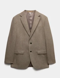 Tailored Fit Italian Wool Rich Tweed Suit Jacket