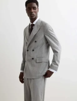 Tailored Fit Italian Wool Suit Jacket with Cashmere