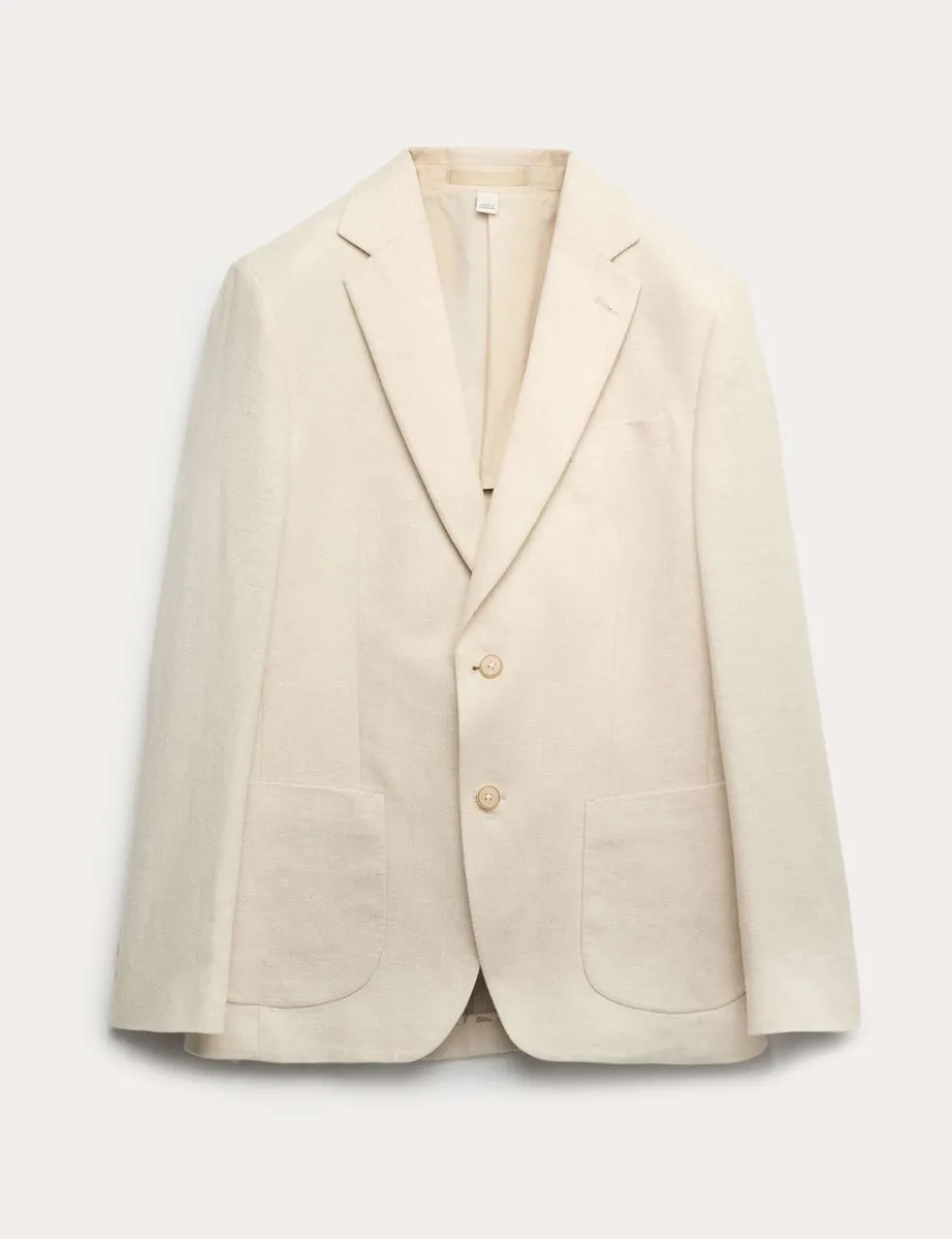 Tailored Fit Linen Cotton Blend Herringbone Blazer