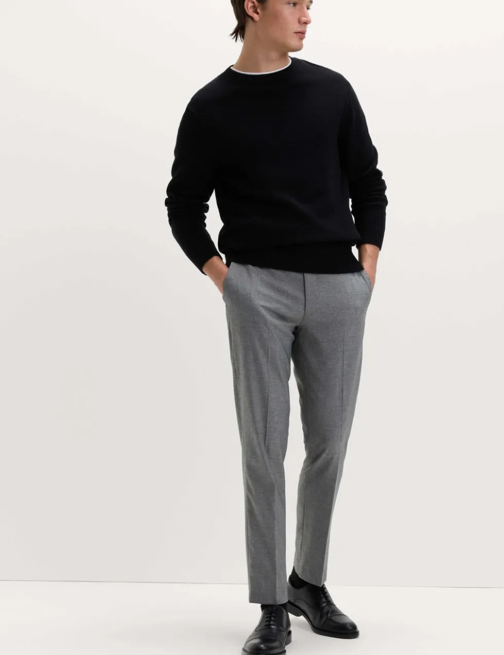 Tailored Fit Micro Grid Trousers