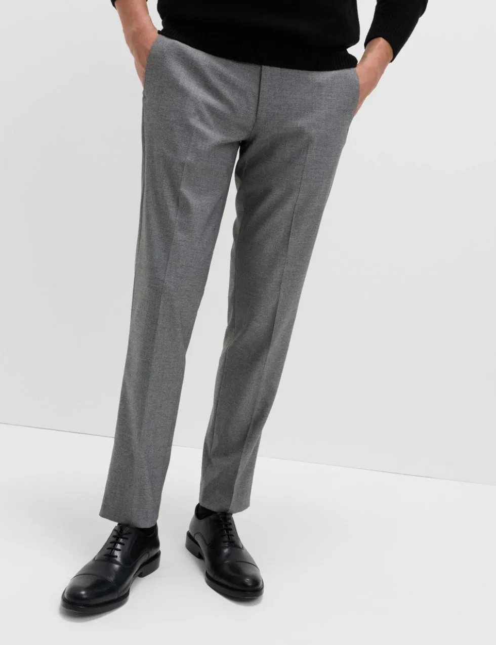 Tailored Fit Micro Grid Trousers