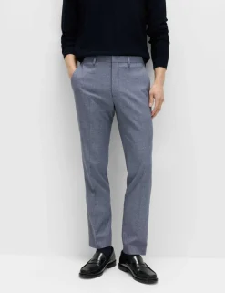 Tailored Fit Micro Grid Trousers