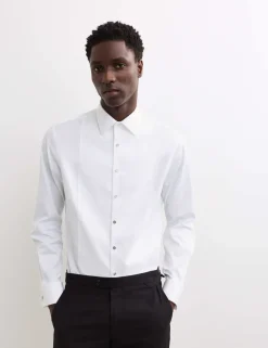 Tailored Fit Pure Cotton Bib Front Dress Shirt