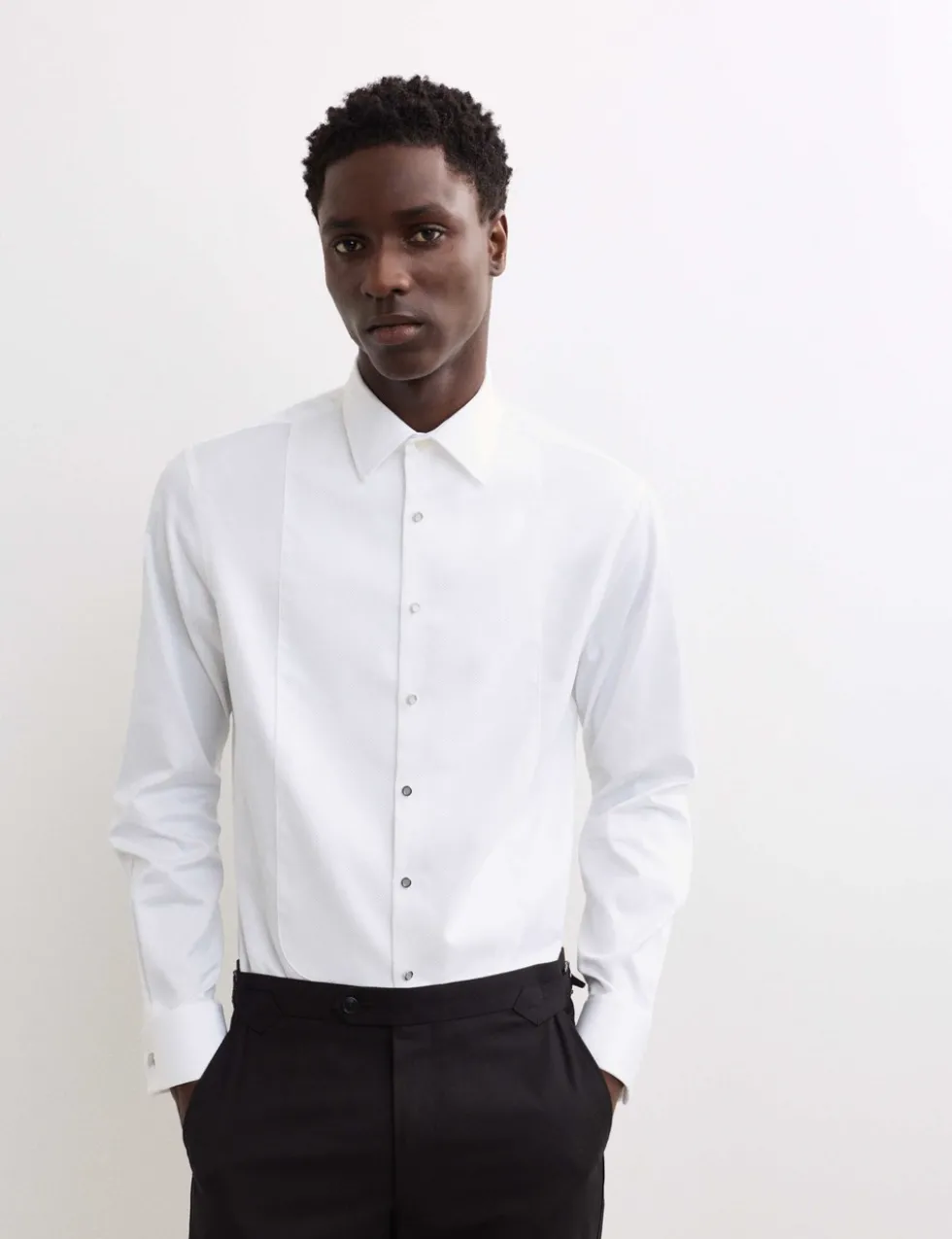 Tailored Fit Pure Cotton Bib Front Dress Shirt