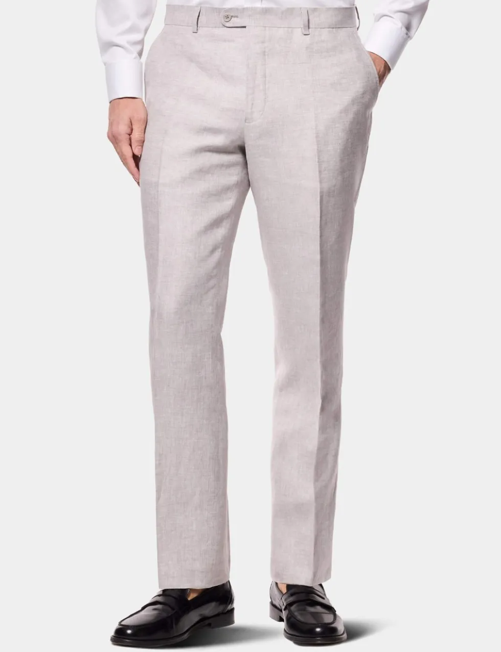 Tailored Fit Pure Linen Single Pleat Trousers