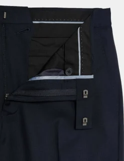 Tailored Fit Pure Wool Check Suit Trousers