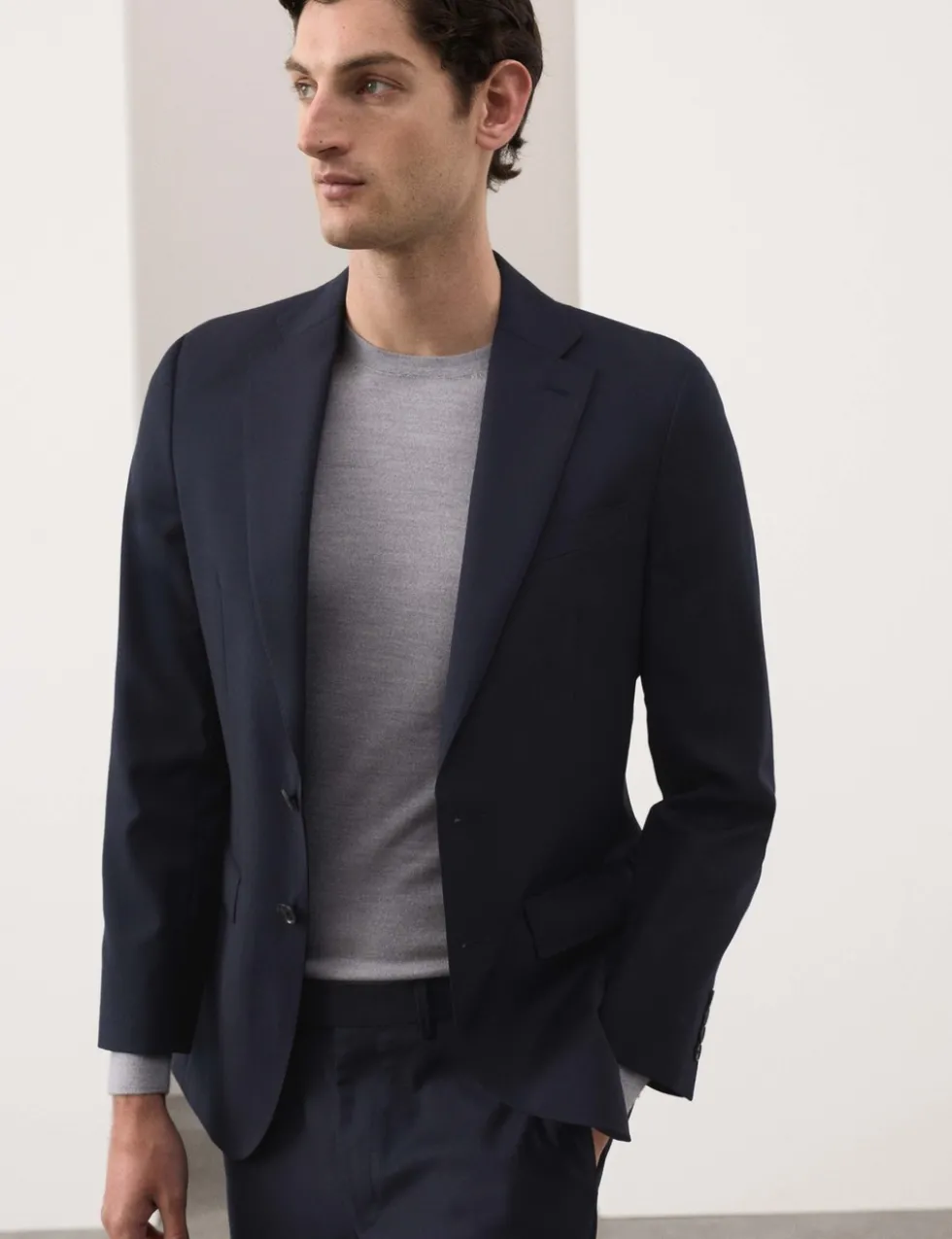 Tailored Fit Pure Wool Check Suit Jacket
