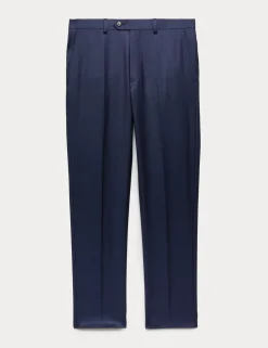 Tailored Fit Pure Wool Textured Suit Trousers