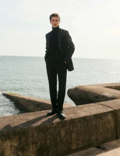 Tailored Fit Pure Wool Tuxedo Trousers