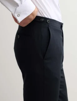 Tailored Fit Pure Wool Twill Suit Trousers