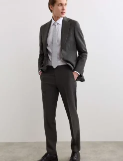 Tailored Fit Pure Wool Twill Suit Trousers