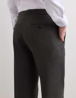 Tailored Fit Pure Wool Twill Suit Trousers